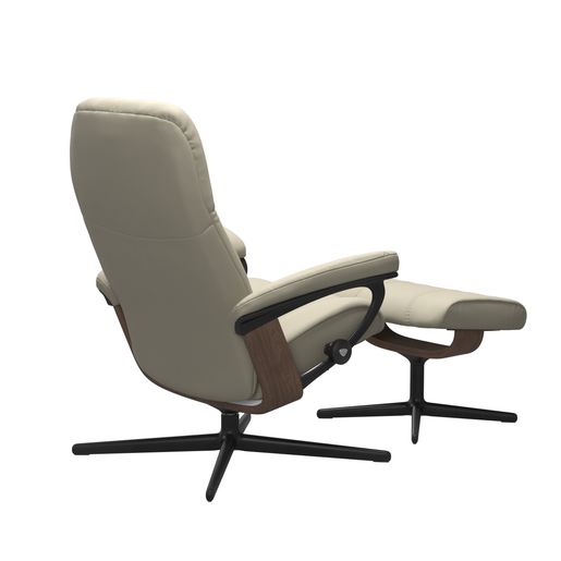 Stressless® Consul (M) Cross fåtölj med pall
