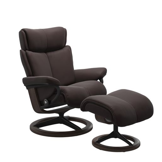 Stressless® Magic (M) Signature Base Recliner with Ottoman