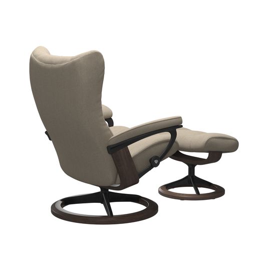 Stressless® Wing (M) Signature lenestol med krakk