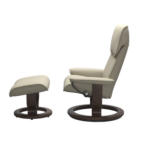 Stressless® Admiral (M) Classic Base Recliner with Ottoman