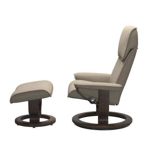 Stressless® Admiral (M) Classic Base Recliner with Ottoman