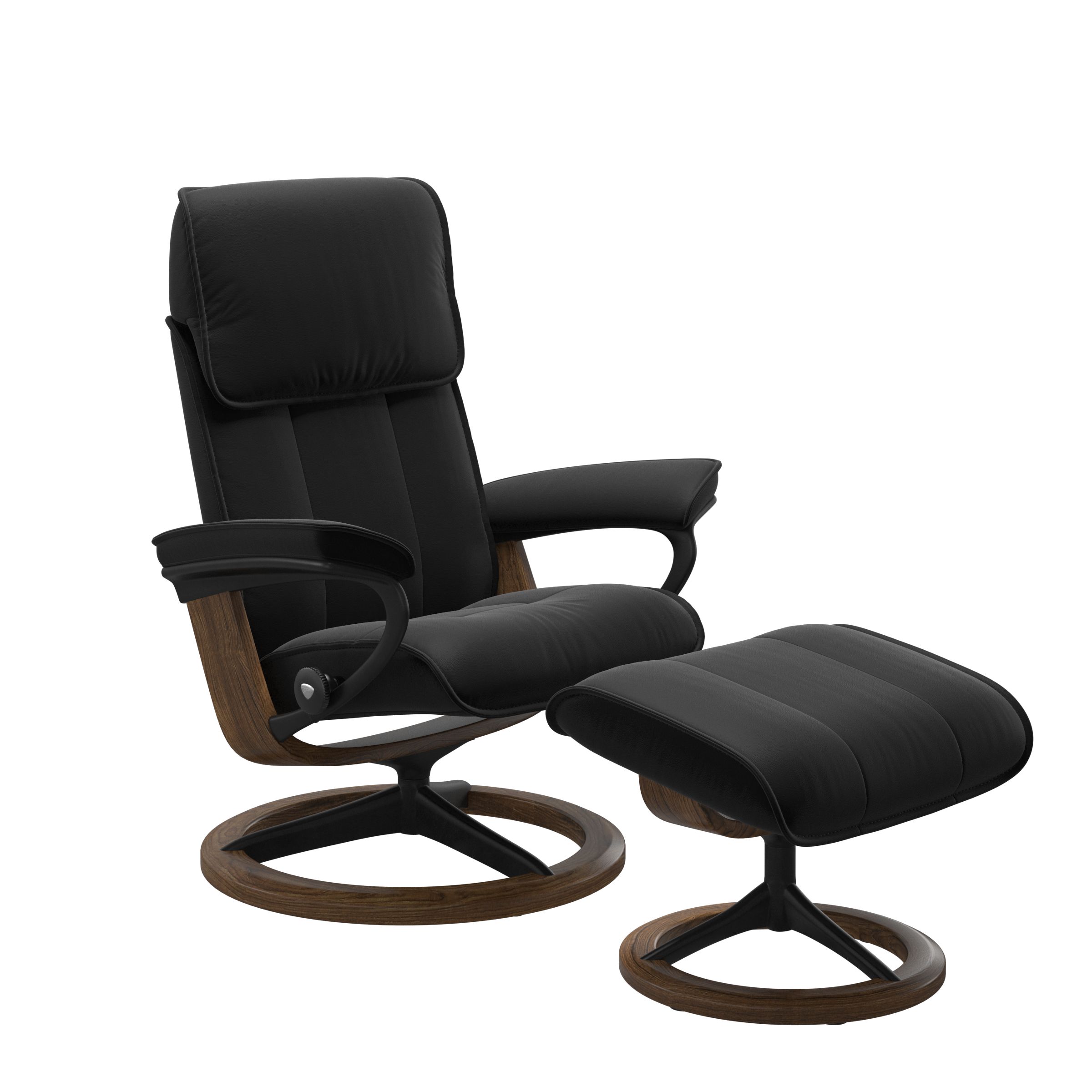 Stressless® Admiral (M) Signature recliner with footstool | Recliners