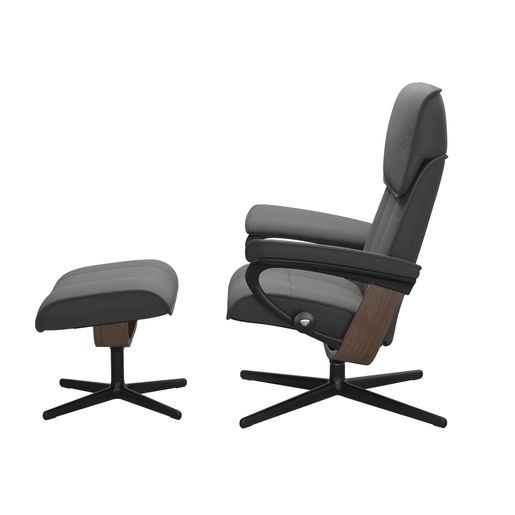 Stressless® Admiral (M) Cross Base Recliner with Ottoman