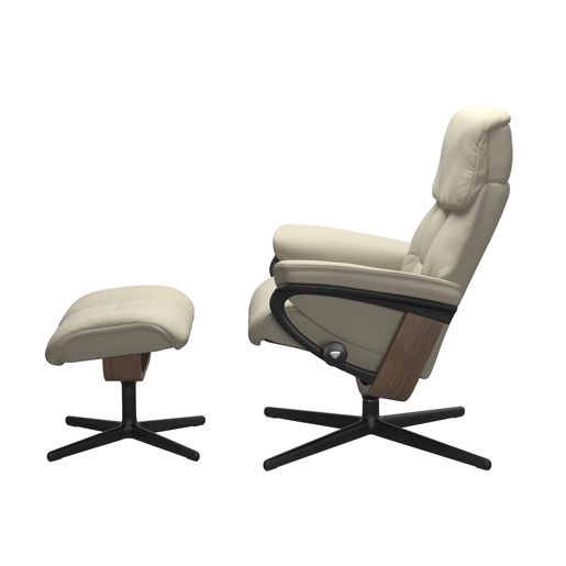 Stressless® Ruby (L) Cross Base Recliner with Ottoman