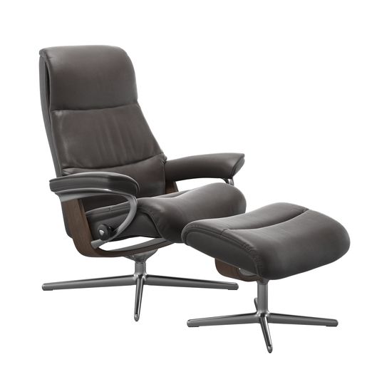 Stressless® View (M) Cross fåtölj med pall