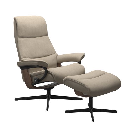 Stressless® View (L) Cross recliner with footstool