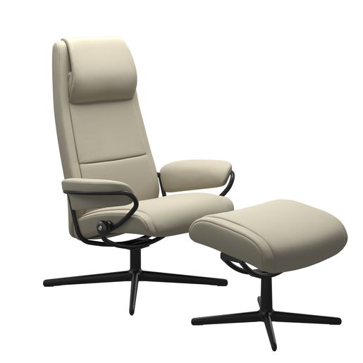 Stressless® Paris Cross Sessel mit Hocker hohe Rückenlehne
