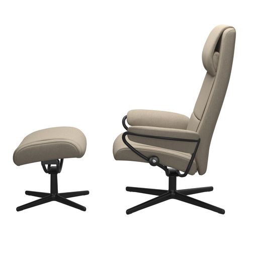 Stressless® Paris Cross lenestol med høy rygg og krakk