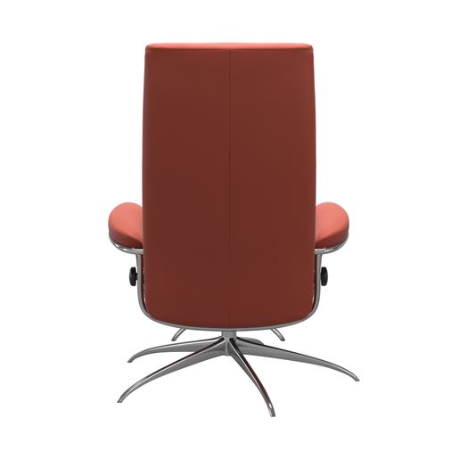 Stressless® London Star Base Recliner with High Back and Ottoman