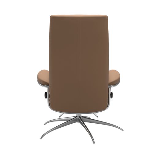 Stressless® London Star Base Recliner with High Back and Ottoman