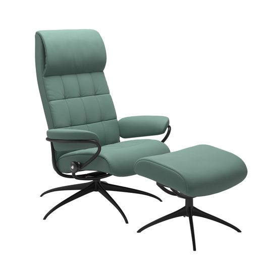 Stressless® London chair high back with standard base, with footstool