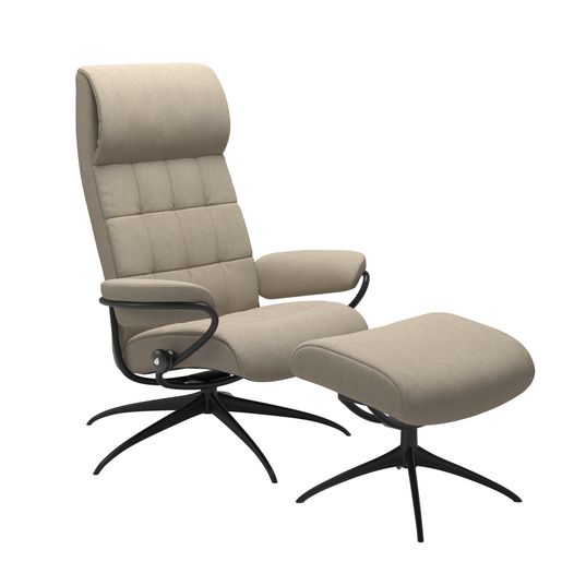 Stressless® London Star recliner with high back and footstool