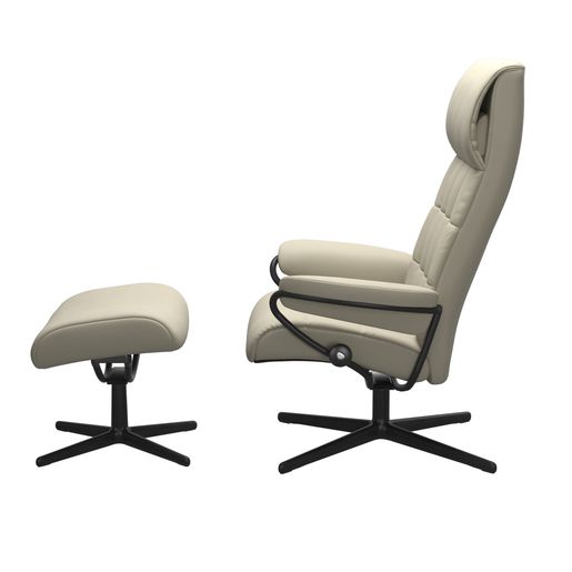 Stressless® London Cross Sessel mit Hocker hohe Rückenlehne