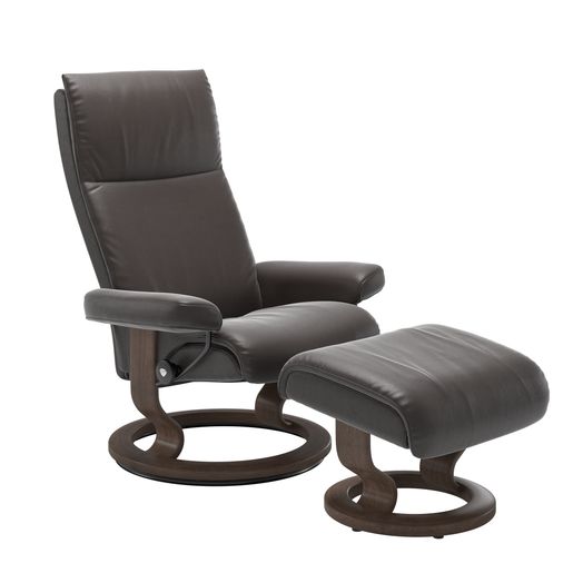 Stressless® Aura (M) Classic fåtölj med pall