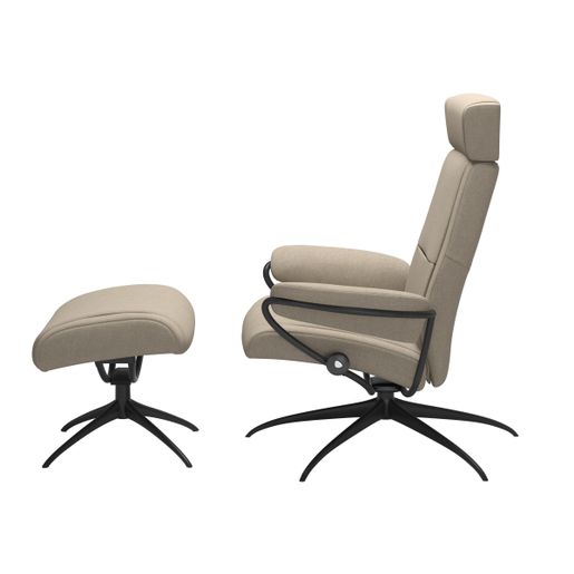 Stressless® Paris Star lenestol med regulerbar nakkestøtte og krakk