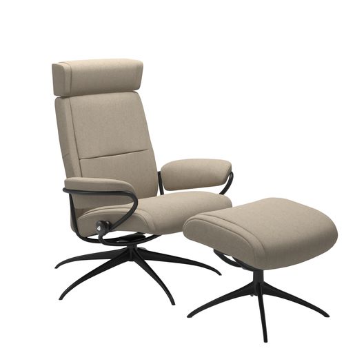 Stressless Paris met verstelbare hoofdsteun in Calido Light Beige stof