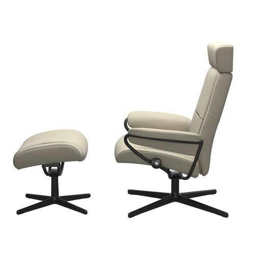 Stressless® Paris Cross Sessel mit Hocker verstellbare Kopfstütze