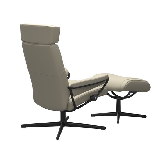 Stressless® Paris Cross Sessel mit Hocker verstellbare Kopfstütze