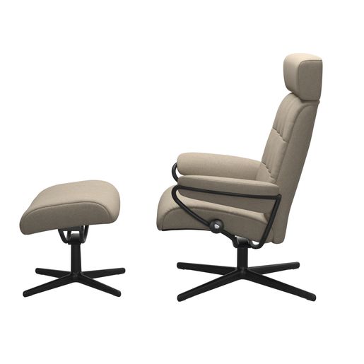 Stressless® London Cross con reposacabeza ajustable con reposapiés
