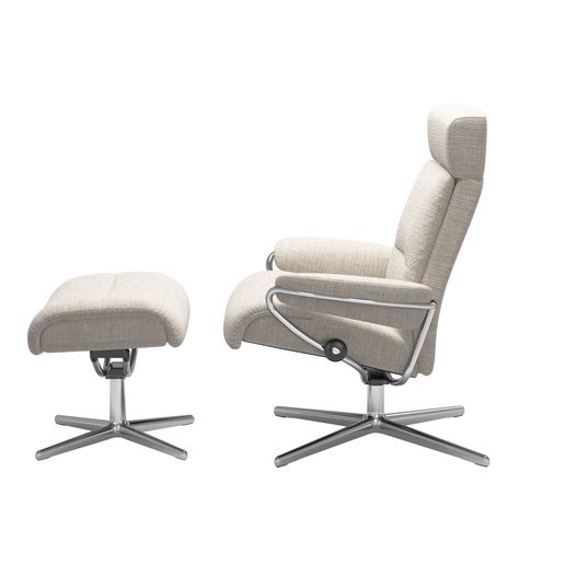 Stressless® Tokyo Cross lenestol med regulerbar nakkestøtte og krakk
