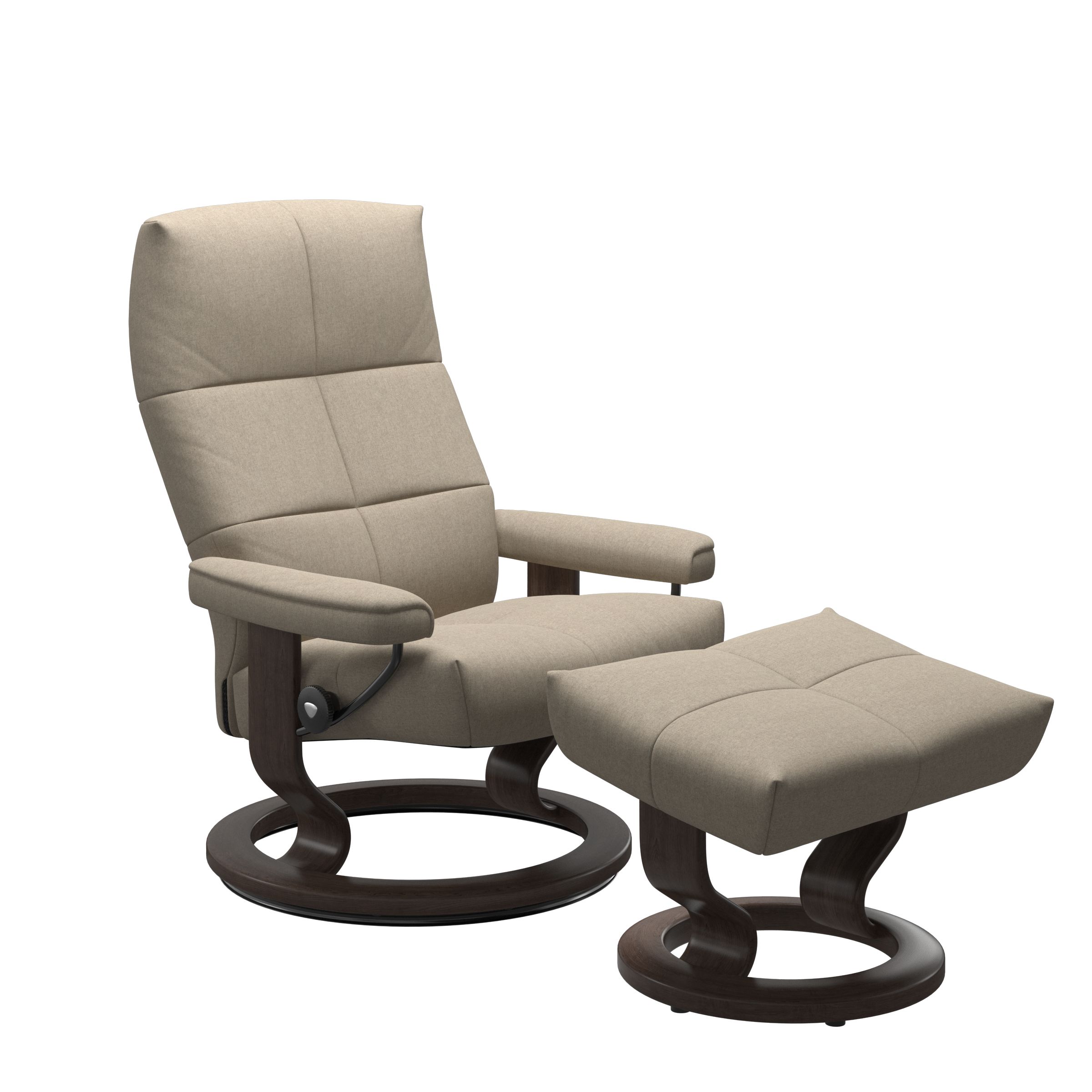 Stressless ベージュ リクライニング オットマン￼ Stressless® Wing (M) クラシック オットマン付 | Recliners
