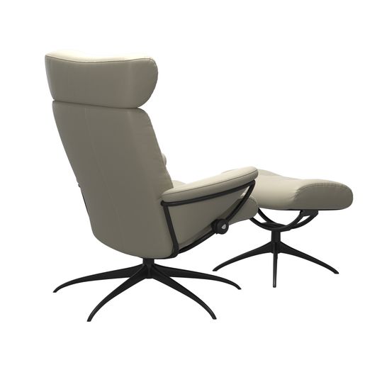 Stressless® Berlin Star recliner with adjustable headrest and footstool