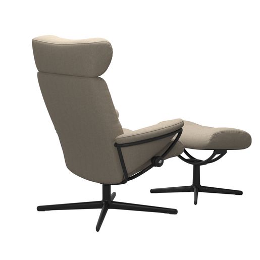 Stressless® Berlin Cross lenestol med regulerbar nakkestøtte og krakk