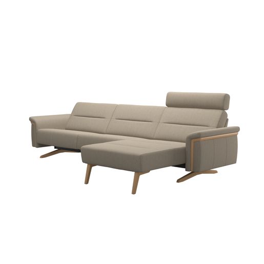 Stressless® Stella Wood 2,5 with Long Seat (L) right with 1 headrest