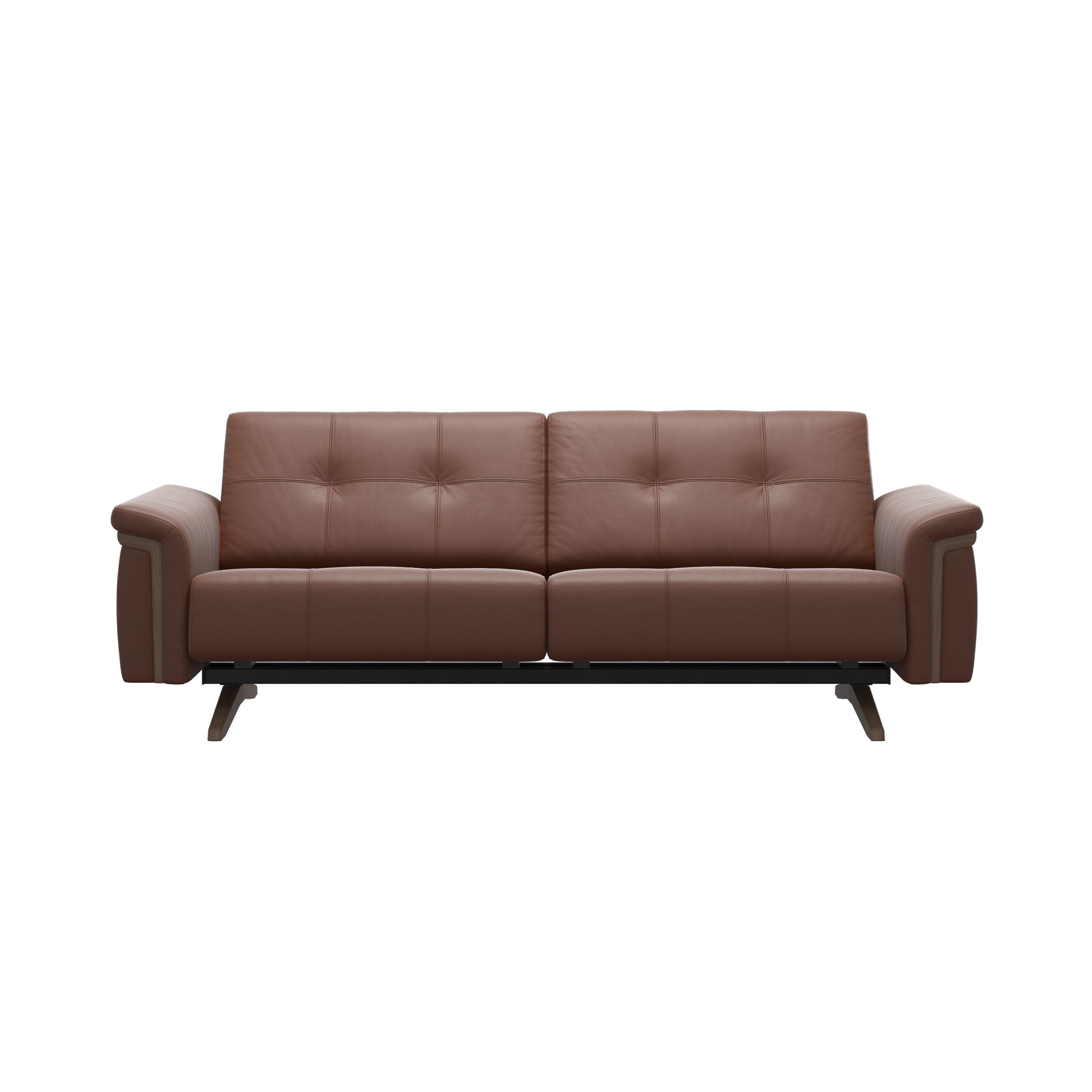 Stressless Ella Wood 2,5-zit met houten EW1-armleuningen en poten in walnoot, in Paloma Copper leder