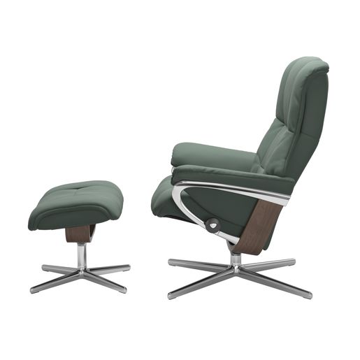 Stressless® Mayfair (M) Cross Base Recliner with Ottoman