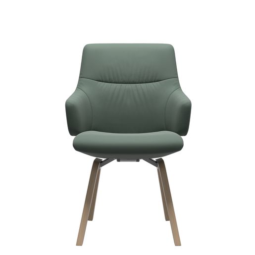 Stressless Mint dining chair, low back, with arms, on a wooden D200 base